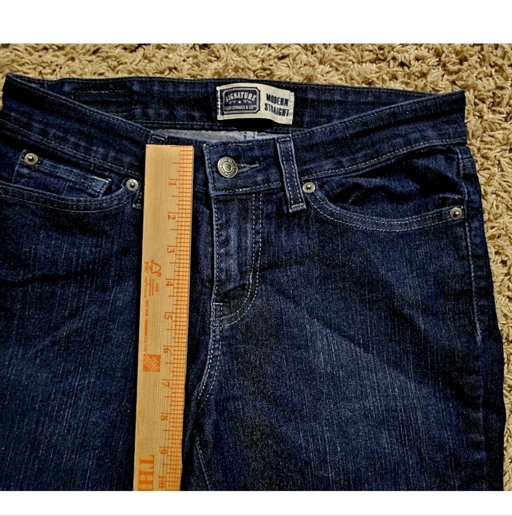 Levis Signature Jeans Y2k Vtg Modern Straight Womens 6 M Blue Preppy Grunge - Picture 7 of 8
